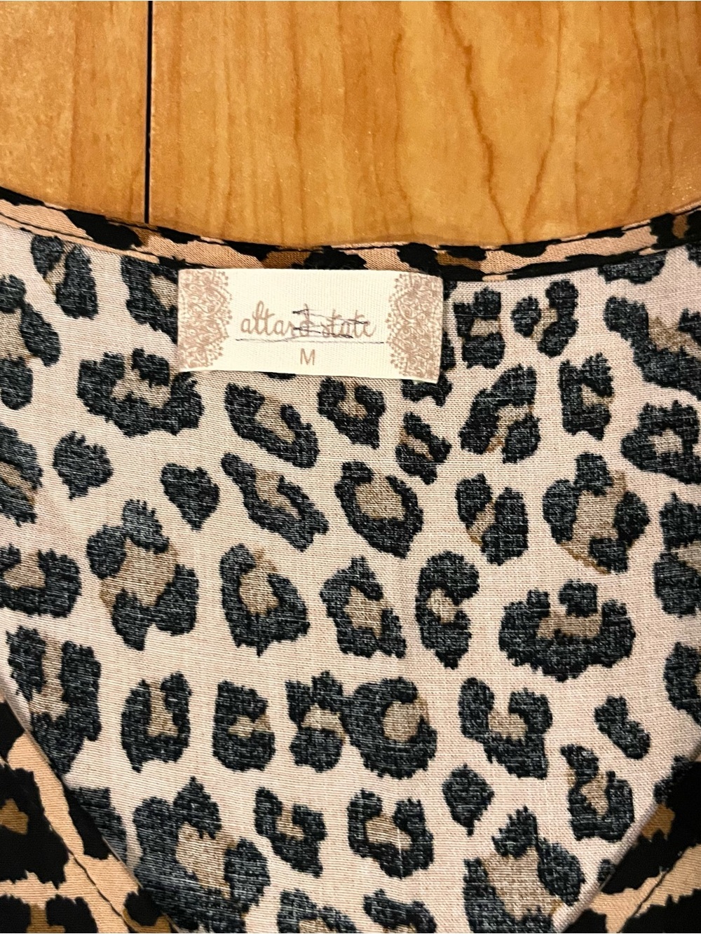 Altar'd State Leopard Print Tiered Babydoll Mini Dress Size M - Picture 5 of 5